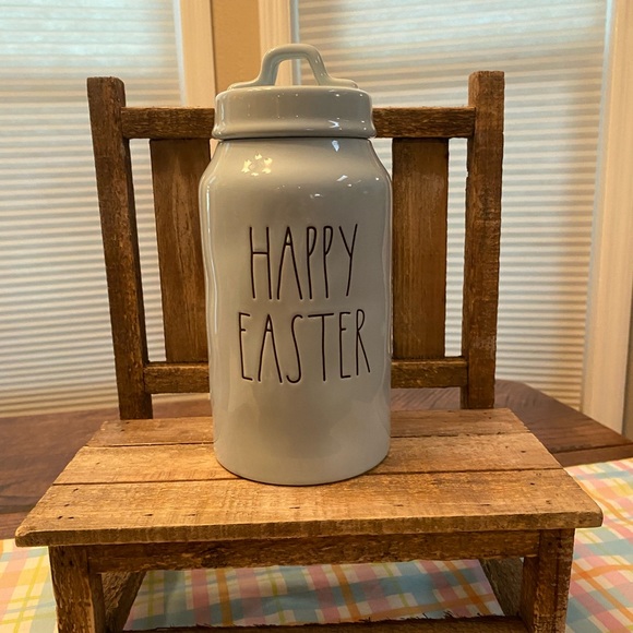 Rae Dunn Tall Blue Ceramic Happy Easter Canister Removable Lid, Easter Decor - Picture 14 of 16
